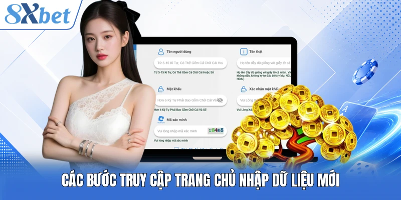 Các bước truy cập trang chủ nhập dữ liệu mới